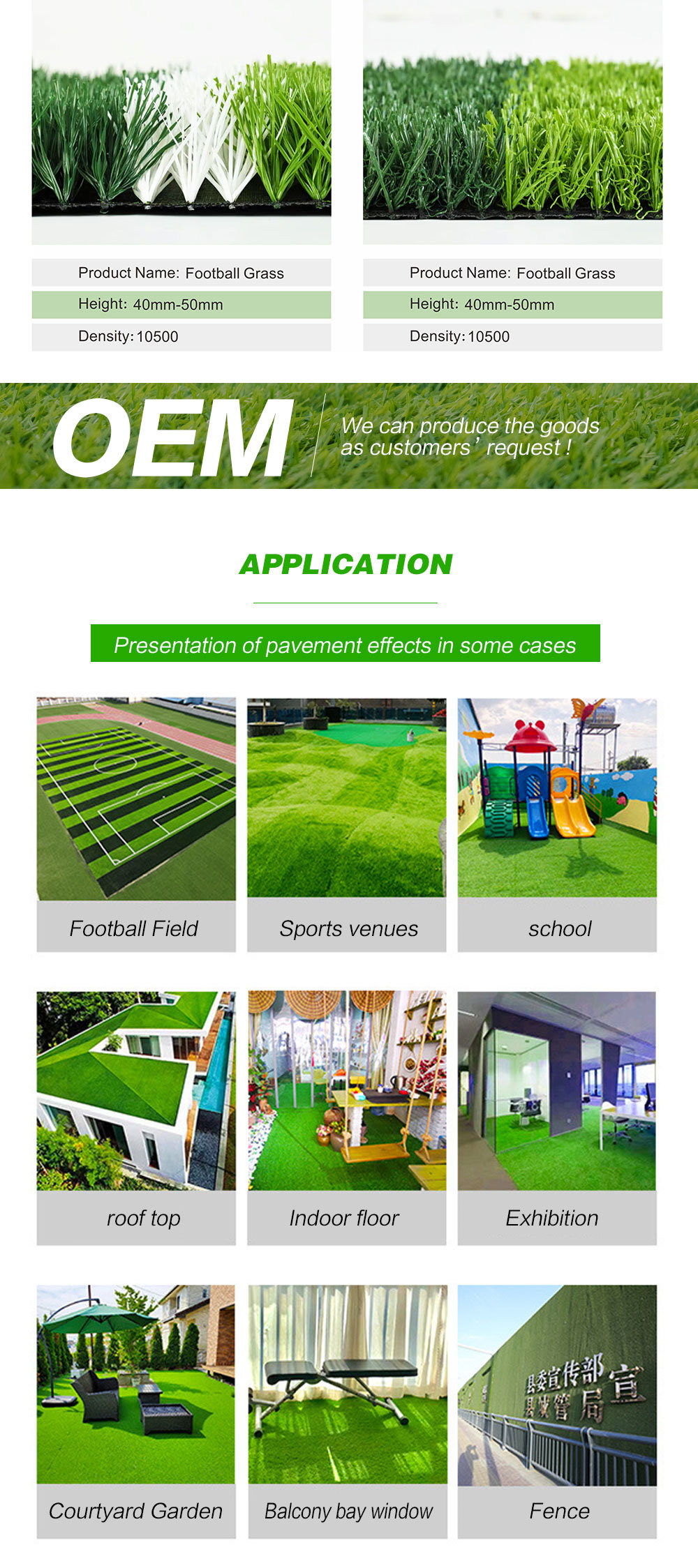 Monofilament Without Sand Lw PP Bag 2m*25m Green Carpet Landscaping Grass
