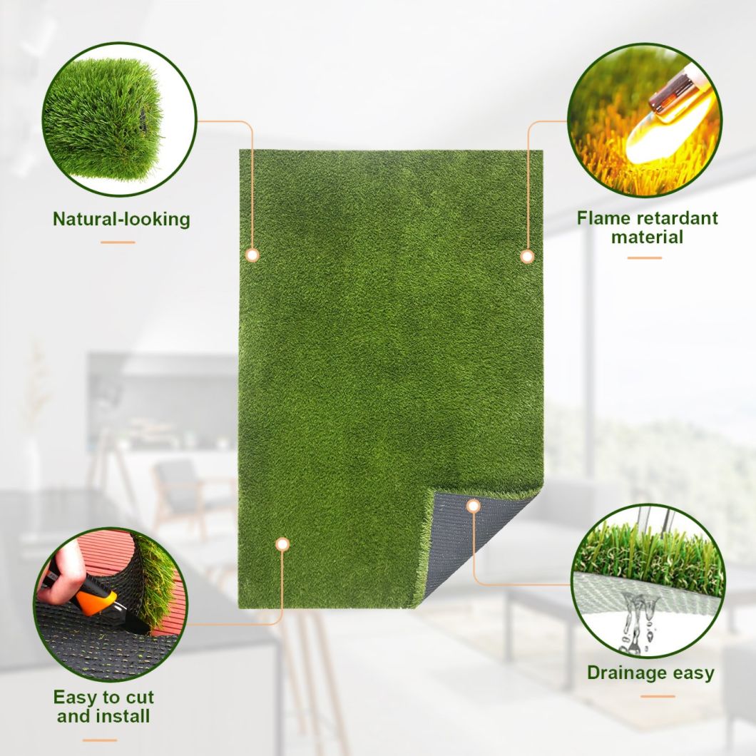 Monofilament Straight Cut Lw PP Bag Artificial Grass Carpet Landscaping