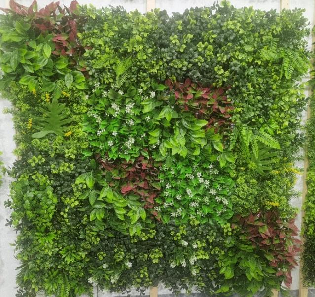 1m X 1m Artificial Plant Wall Panel - UV Resistant Fake Green Wall for Indoor/Outdoor