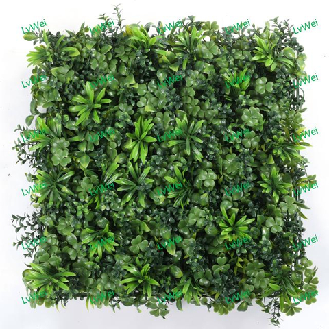 Anti-Fade Faux Clover Mixed Plant Wall System – Modular Vertical Greenery for Indoor/Outdoor
