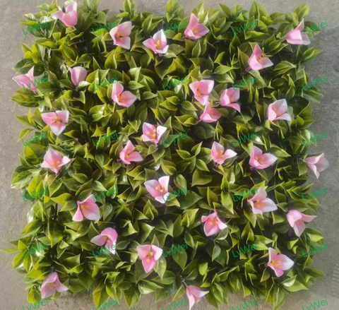 Artificial Light Holly & Flower Green Wall – UV-Resistant for Indoor/Outdoor Use