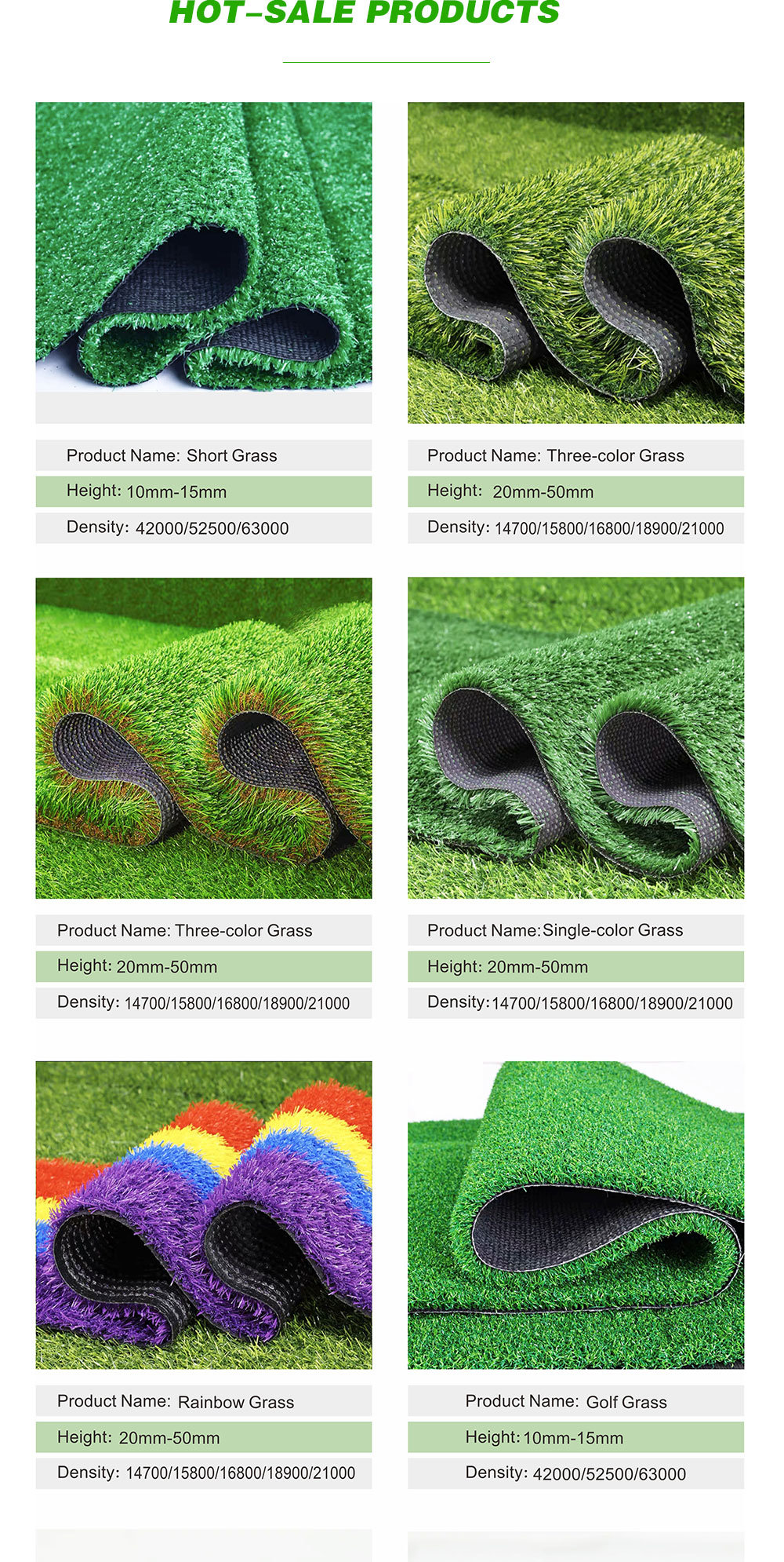Monofilament Without Sand Lw PP Bag 2m*25m Green Carpet Landscaping Grass